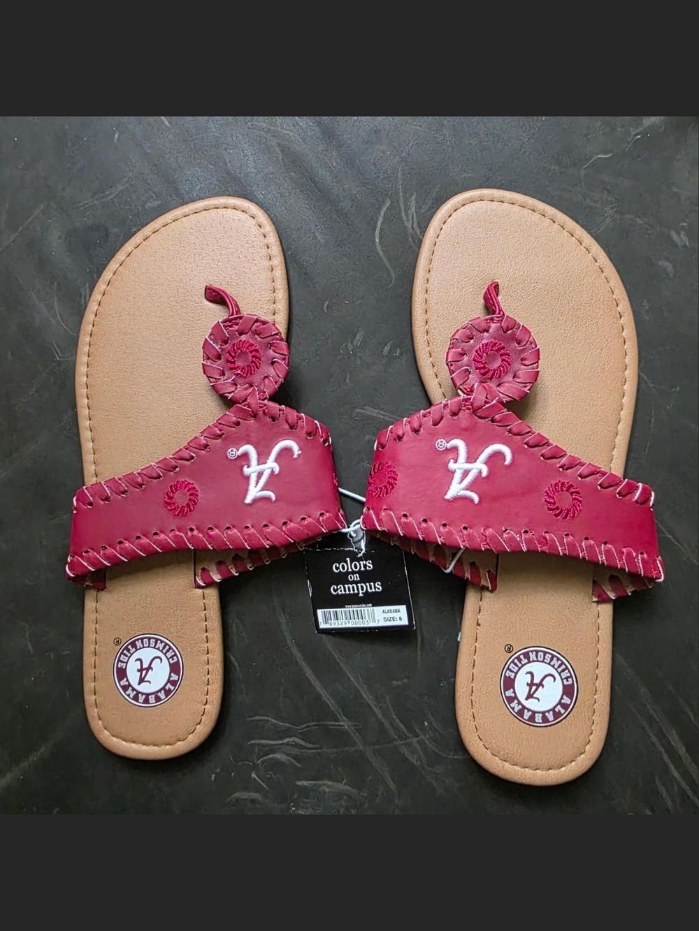 Jack Rogers Alabama Crimson Tide Toe-Loop Sandals